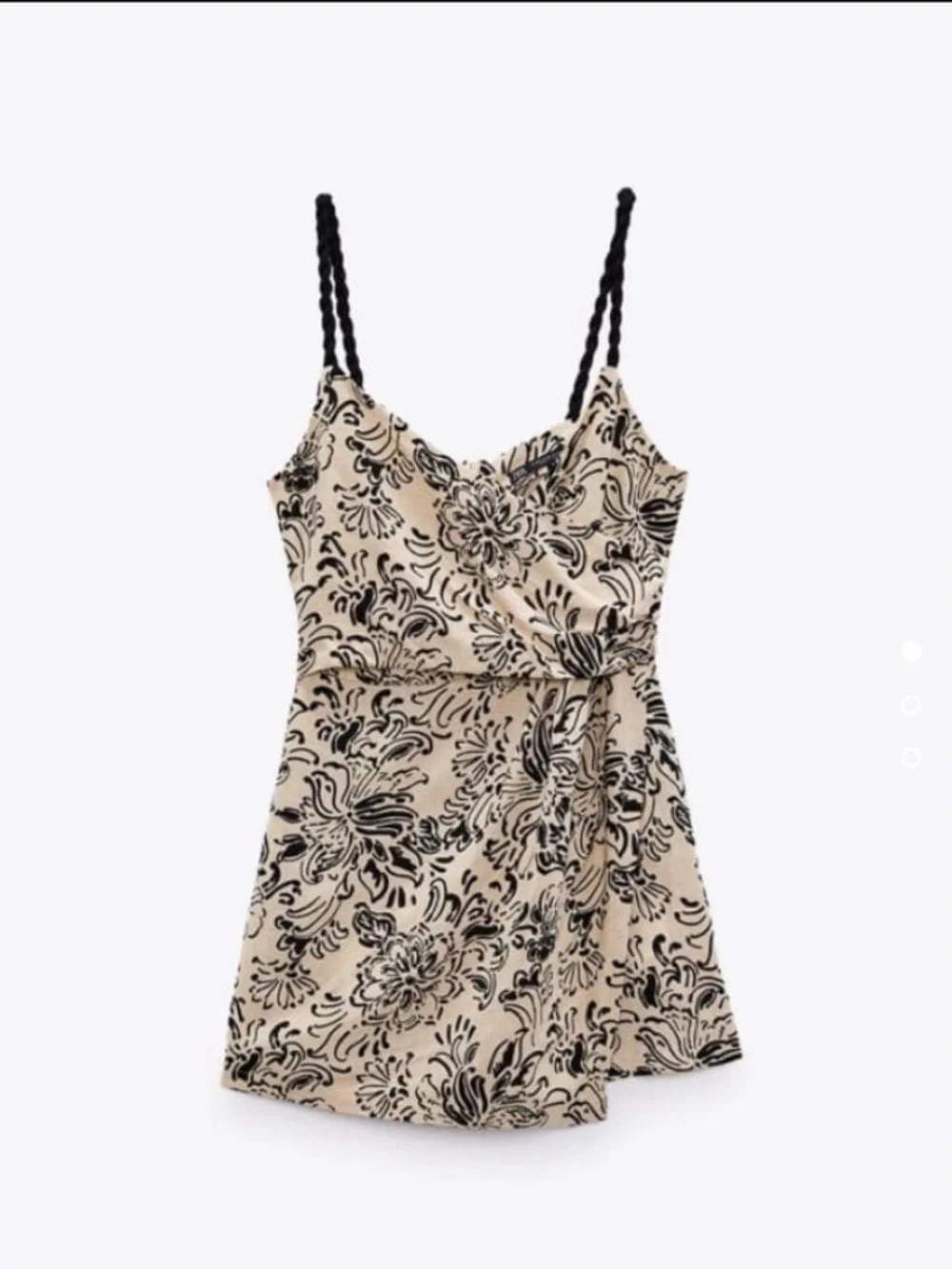 Zara Printed Rustic Playsuit Romper Ecru Black